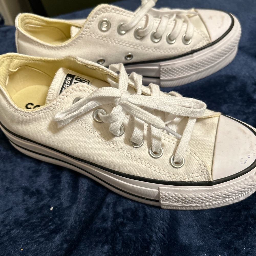 Converse Platform White Canvas Sneakers